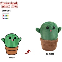 Peluche Cactus en Pot OEM/ODM - Couleurs et Motifs Personnalisables, Cactus en Peluche Personnalisé avec Texture en Velours Côtelé pour Cadeaux