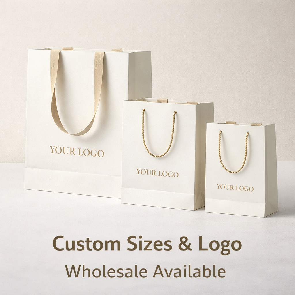 Luxury Custom Logo Paper Bags With Handles Wholesale White Gift Shopping Bag Boutique Retail Packaging Supplier