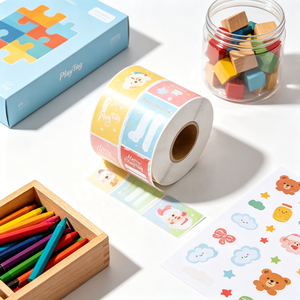 Étiquettes adhésives personnalisées pour l'emballage de produits commerciaux, autocollants ronds imperméables, découpés, en papier kraft résistant - Product Image 1
