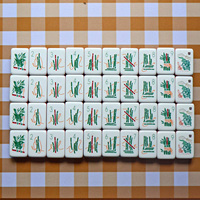 Tuiles de Mahjong américaines personnalisées modernes en acrylique à sept couches, orange, bleu marine, rouge, Walk with Me