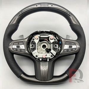 Consegna Rapida per <span class=keywords><strong>BMW</strong></span> Serie G: G20 330i, <span class=keywords><strong>X3</strong></span> <span class=keywords><strong>G01</strong></span> 540i, G30 M550i, X5 G05, G80 M3, G82 - Volante Riscaldato in Fibra di Carbonio con LED - Product Image 6