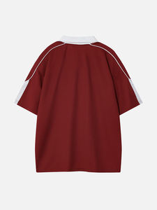 Camiseta Polo para Hombre, <span class=keywords><strong>Ropa</strong></span> Personalizada con Cuello en Contraste, Malla Transpirable, Corte Holgado, Estilo Retro Deportivo, OEM al por Mayor, <span class=keywords><strong>Ropa</strong></span> Urbana a Rayas - Product Image 2