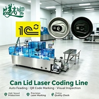 Ligne de production complète de marquage laser à fibre pour le marquage de codes GS1 sur capuchons à ouverture facile et la réception automatique stable des matériaux