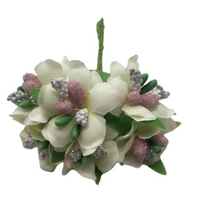 Fleurs artificielles en soie, fleurs de pêcher, feuilles roses, jaunes et vertes, décoration de mariage, décoration de la maison, artisanat, matériaux pour couronnes DIY - Product Image 4