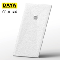 Receveur de douche rectangulaire moderne en marbre artificiel antidérapant pour salle de bain