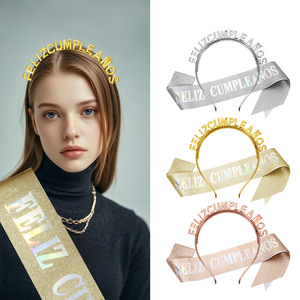 Nouveau Bandeau Cheveux Espagnol Ceinture d'épaule <span class=keywords><strong>Anniversaire</strong></span> Livraison en 48h <span class=keywords><strong>Pack</strong></span> Fête Accessoires de Fête Plastique Pailleté Bronzant - Product Image 1