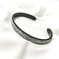 Ayat Al Allah Mode Arabe Musulman Ayatul Kursi Manchette Coran Islam Bijoux Fantaisie Acier Inoxydable Bracelets Bague Hommes