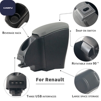 Boîte de console d'accoudoir de voiture universelle en cuir PU pour Renault, kit d'accoudoir central avant en cuir de haute qualité personnalisé