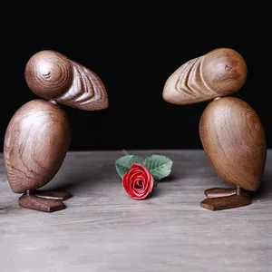 modern wooden handicrafts designed carving solid wood bird for sale