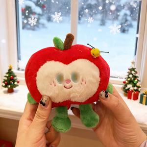 Llavero <span class=keywords><strong>de</strong></span> Peluche <span class=keywords><strong>de</strong></span> <span class=keywords><strong>Manzana</strong></span> Roja con Insecto, Muñeco Pingguo, Ideal como Regalo para Festividades o Pequeñas Sorpresas Diarias - Product Image 3