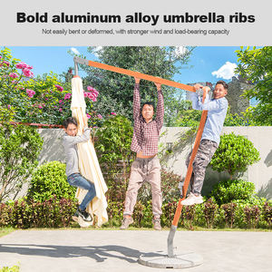 Sombrilla de Jardín Tipo Pagoda con Poste Lateral de Aluminio Resistente, Sombrilla de Playa, Sombrilla de Patio Exterior Impermeable, Diseño Moderno - Product Image 2