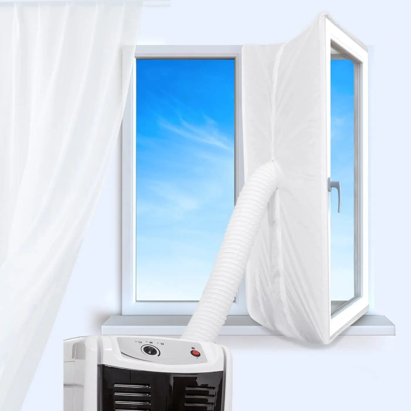 2022 अमेज़न गर्म बिक्री पोर्टेबल एसी खिड़की सील खिड़की सील के लिए एसी यूनिट 400CM/158 इंच गर्म हवा बंद हवा विनिमय गार्ड