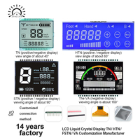 Écran LCD monochrome noir TN VA, usine OEM&ODM, écran LCD personnalisé BTN, affichage haute définition à 8 chiffres et 7 segments