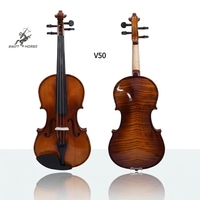 Violon professionnel en érable taille 4/4, finition naturelle brillante de qualité supérieure, modèle Tiger Flame, pour performance orchestrale et vente en gros