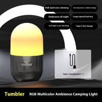 Nouveau Portable RGB Veilleuse Blanc LED Camping Lampe Type-C Rechargeable Caractéristique Creative Tumbler Atmosphère Lumière ROHS Certifié