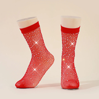 Date Bling Strass Fish Net Chaussettes Paillettes Chaussettes Résille pour Femmes
