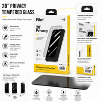 Boîte d'emballage personnalisée écologique pour protecteur d'écran de téléphone portable avec doublure en éponge, film en verre trempé, dossier en papier de vente au détail à suspendre