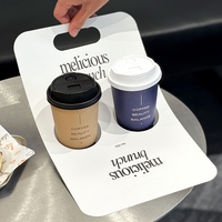 Porte-gobelets en papier biodégradable personnalisé à paroi simple pour boissons à emporter, café, thé, pâtisserie, avec logo personnalisé