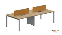 Bureau de direction en bois et métal avec rangement pour projet de bureau commercial