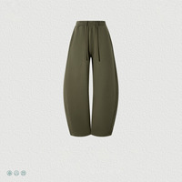 Nouvel ensemble de survêtement pour homme en molleton 320 GSM coupe ample, pantalon de jogging à jambe courbée, style streetwear, couleur unie, poids lourd