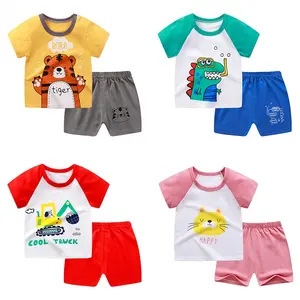 Children's clothes suit summer baby boy clothes suit T-shirt short 2 pieces of casual cotton spring