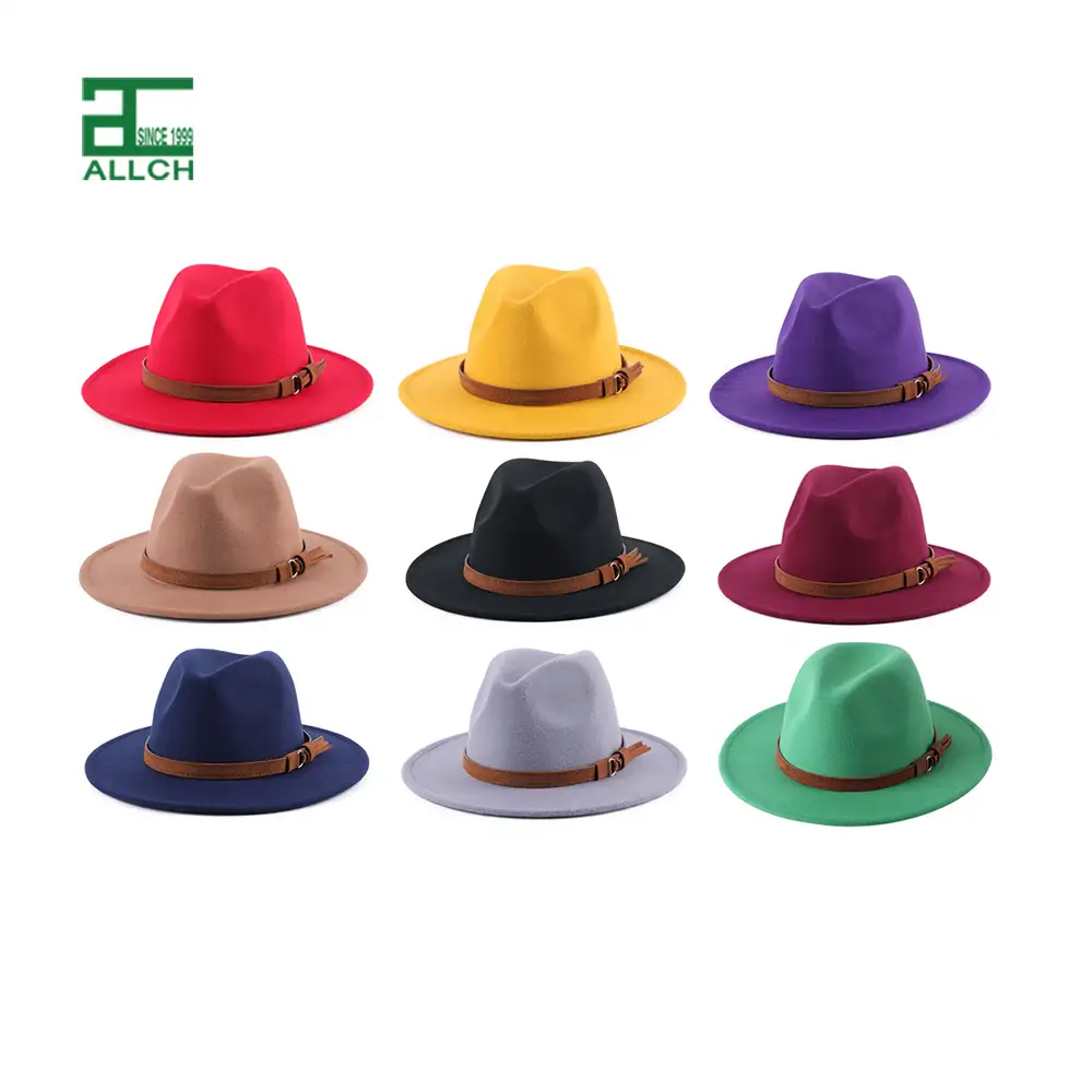 ALLCH RTS-قبعة بحافة واسعة للرجال والنساء, قبعة بحافة واسعة للجنسين بألوان سادة مخصصة ، قبعة من الصوف المحبوك ، سوداء عالية الجودة