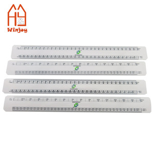 Righello in plastica di forma ovale piatta da vendita calda 30cm <span class=keywords><strong>L</strong></span> bordi smussati 4 diverse Scale rettilineo righello di misurazione personalizzato - Product Image 2