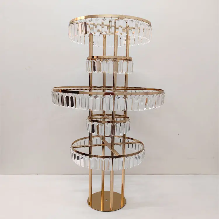 New Style Acrylic Flower Rack Gold Arch Stand Walk Way Wedding Centerpiece Flower Rack For Event Party Decoration