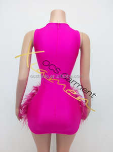 Ocstrade Новое Элегантное вышитое бисером фиолетовые Перья короткие платья для выпускного вечера 2025 сексуальное платье со стразами для дня рождения для женщин Вечеринка Клубная ночь - Product Image 5