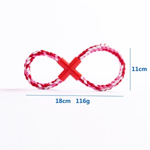 All'ingrosso 8-Shaped Nylon cane giocattolo eco-friendly cartone animato morso coniglio giocattolo colorato corda di cotone per piccoli cuccioli a basso prezzo - Product Image 4