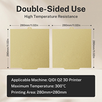CoLiDo 280x280mm untuk QIDI Q2 Q2 Combo Heat Bed Pelat Pembuatan PEI Bertekstur Dua Sisi Platform Baja Pegas Fleksibel yang Dapat Dilepas