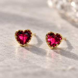 Orecchini a perno a forma di cuore per donna, design delicato e piccolo, accessori moda per l'uso quotidiano - Product Image 4