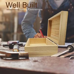 กล่องใส่เครื่องประดับไม้ Xianchen Crafts ขนาด 1-3 ลิตร แบบฝาพับ สีแอพริคอต/สีกากี - Product Image 1