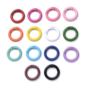 Đầy Màu Sắc Mùa Xuân Vòng Mở O Vòng Da Con Chó Cổ Áo Với Kim Loại Khóa Các Bộ Phận Clip <span class=keywords><strong>Snap</strong></span> Chia Cổng Cho Túi Xách Thắt Lưng Móc - Product Image 3