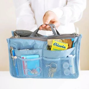 Phụ Nữ Nylon Du Lịch Chèn Túi Tổ Chức Túi Xách Màu Kẹo Phổ Quát Trang Điểm Gọn Gàng Túi Mỹ Phẩm <span class=keywords><strong>Tote</strong></span> Dây Kéo Đôi Túi Lặt Vặt - Product Image 3