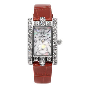 Fashion Brand Ladies Leather Quartz <b>Watch</b> Gift <b>Set</b> Diamond Bezel Luxury Square Women <b>Watch</b> - Product Image 2