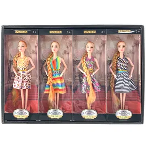 2022ホットセール4パック格安ファッション高品質プリンセス人形ロングヘアガールおもちゃ11.5インチビニール人形6関節付き