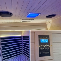 Rumah Sauna Uap Kering Inframerah Jauh 2 Orang dari Kayu Hemlock Kanada Solid Ramah Lingkungan Gaya Cina, Set Lengkap, Mudah Dipasang, dan Dapat Dioperasikan dengan Steker Listrik