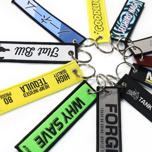 Tùy Chỉnh Dệt Vá Keychain Khuyến Mại Quà Tặng Vòng Chìa Khóa Bán Buôn Thêu Móc Khóa Tùy Chỉnh Máy Bay Phản Lực Tag Keychain - Product Image 5
