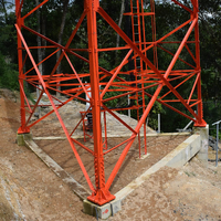 Tour en treillis d'acier galvanisé à 3 pattes de 30m à 60m |   Mât d'antenne haute résistance Q355 pour la couverture des réseaux ruraux