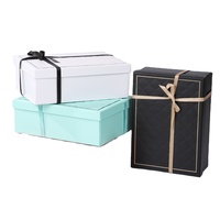 Boîte d'emballage en papier avec logo imprimé personnalisé, en carton recyclable luxueux, avec boîte cadeau pliable, doublure en éponge, ruban
