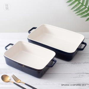 Bandeja Rectangular para Hornear de Cerámica Yangdong, Color Azul Zafiro DP1055C 13 15.5, Apta para Horno y Microondas - Product Image 1
