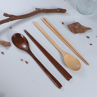 2025 nouveau Design écologique réutilisable bambou couverts ensemble baguettes en bois cuillère pour cuisine Restaurant