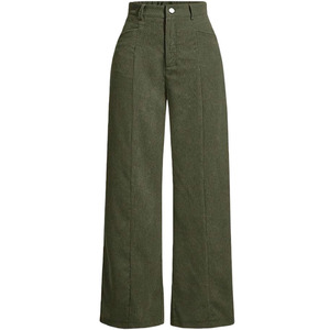 Vintage Corduroy Wide Leg Pants for Women, Fall Winter High Waist Straight <strong>Trousers</strong>, Casual Retro <strong>Ladies</strong> Striped <strong>Velvet</strong> Pants - Product Image 4