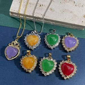Collier en <span class=keywords><strong>jade</strong></span> en forme de cœur, collier avec pendentif en <span class=keywords><strong>jade</strong></span>, collier en <span class=keywords><strong>jade</strong></span> rose, charme féminin, bijoux porte-bonheur, best-seller - Product Image 6