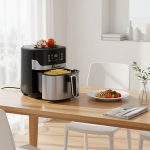 Anbolife Friteuse à air 7L avec bac à huile amovible en acier inoxydable, panneau <span class=keywords><strong>de</strong></span> commande tactile, 1800W et 8 fonctions - Product Image 5