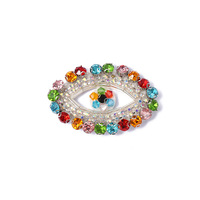 Patchs décoratifs 3D faits main en feutre non tissé en forme d'œil maléfique à coudre, avec strass en plastique multicolores, accessoires pour chapeaux