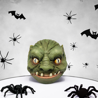 Buste de tête de gobelin vert en résine, monstre effrayant, décoration d'Halloween pour maison hantée, accessoire d'artisanat et d'art pour la maison