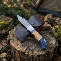 Couteau de poche pliant en acier Damas de haute qualité, lame à verrouillage arrière, qualité industrielle, 18 cm, manche en bois Pakka, survie tactique, 58 HRC