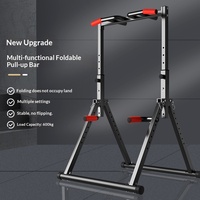 Tour de musculation pliable multifonction réglable avec barre de traction et station de dips pour entraînement de force à domicile et en extérieur
